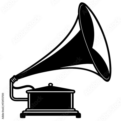 old gramophone isolated on white