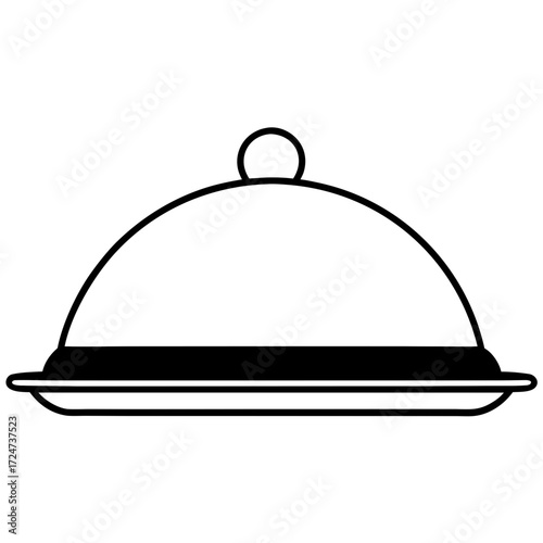 restaurant cloche on white background