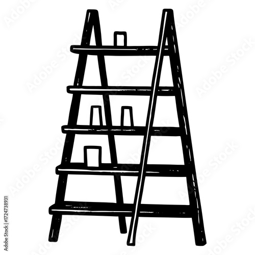 ladder on white background