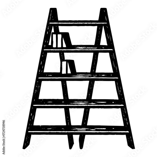 ladder on white background