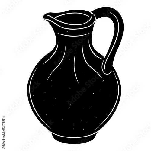 black ceramic jug