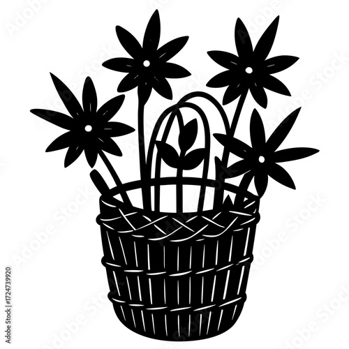 basket with flowers