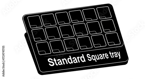 Standard square tray kitchen baking tool for ice cubes chocolate candy pastries and more vector