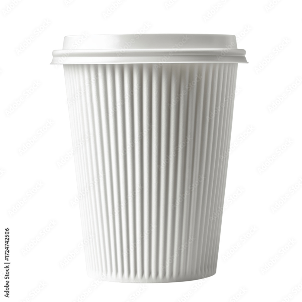custom made wallpaper toronto digitalA simple white disposable plastic cup with ribbed texture against a transparent background