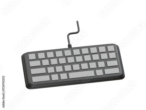 Keyboard computer icon 3d rendering illustration 