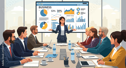 Business presentation in the boardroom