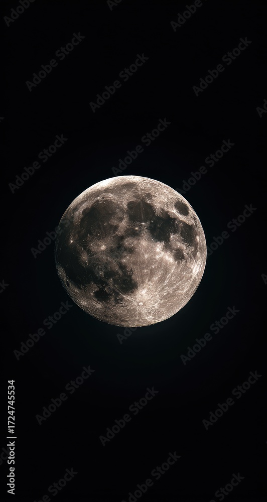 Obraz premium Full moon, dark backdrop