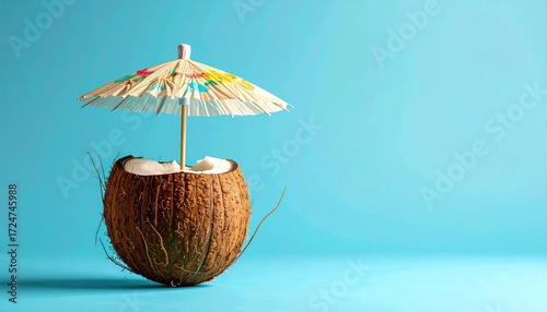 Wallpaper Mural Coconut half with tiki umbrella Torontodigital.ca