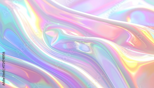 Abstract iridescent fabric folds