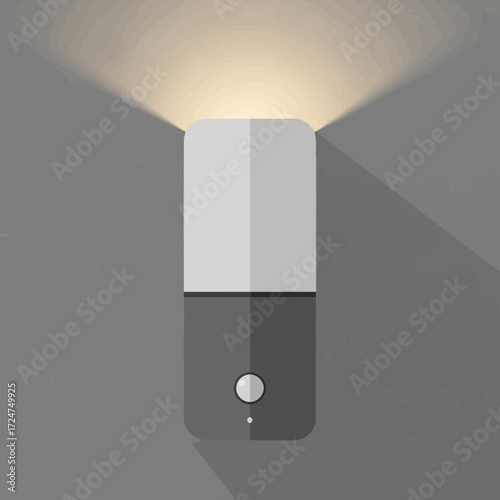Illustration of a wall-mounted light fixture emitting light upwards.