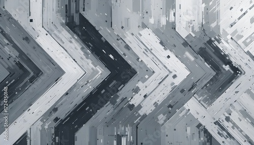 Gray tone color and white color arrowed background, abstract art, illustration
