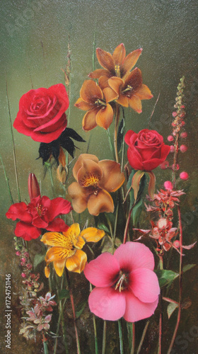FLOWERS PAINT. WALLPAPER. BACKGROUND