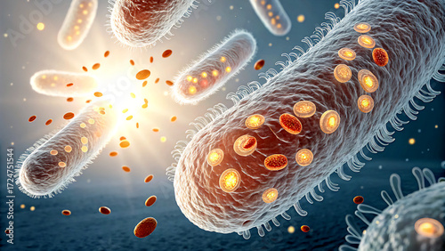  A stream of high-speed vitamin molecules flows through the city like a digital expressway, bringing energy and vitality to the urban landscape.