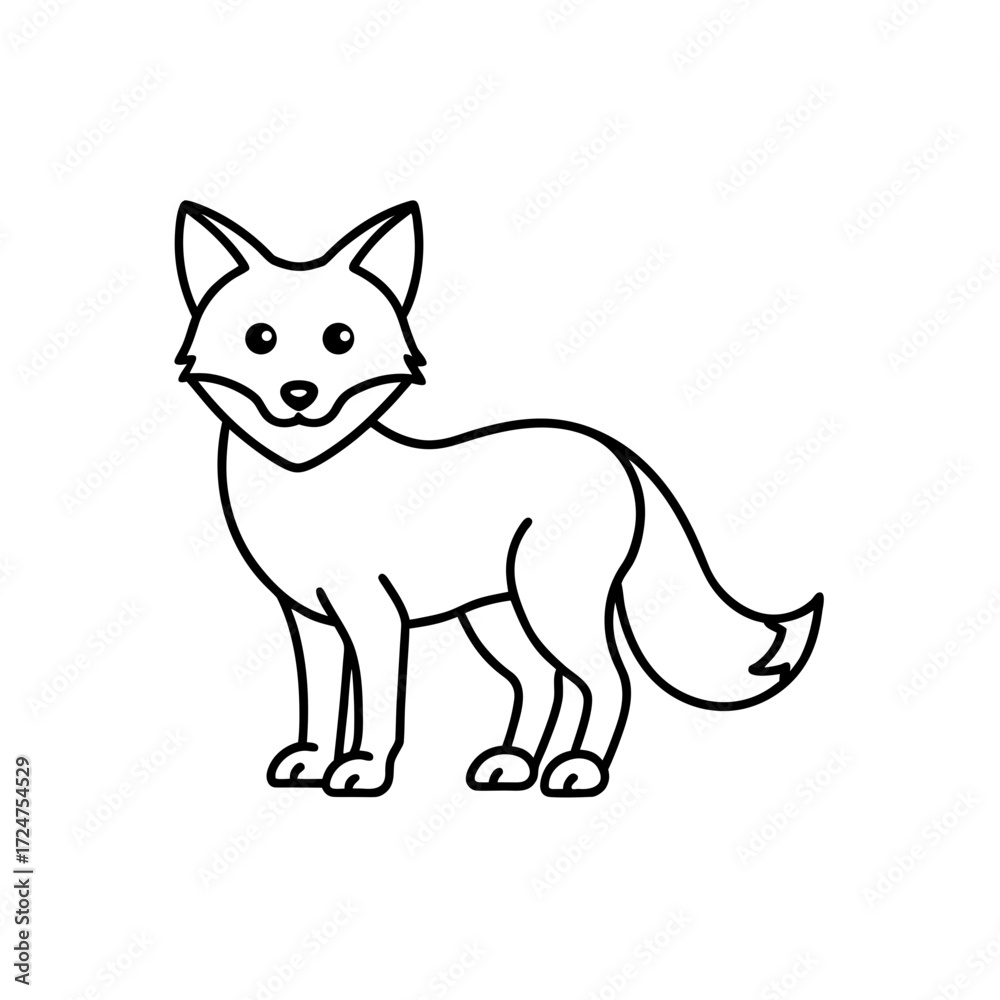 Fototapeta premium winter fox icon isolated on white