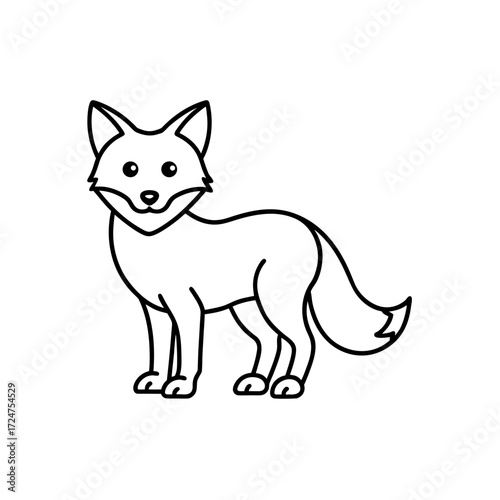winter fox icon isolated on white