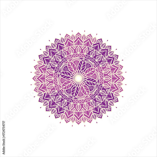 Abstract decorative colorful mandala on white background