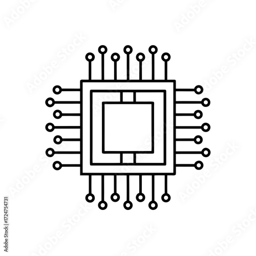 silicon photonics chip icon isolated on white