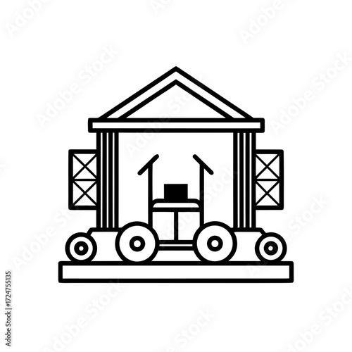 motorized stage icon isolated on white