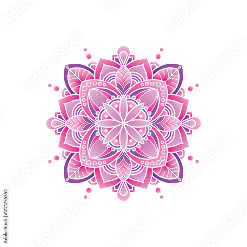 Abstract decorative colorful mandala on white background