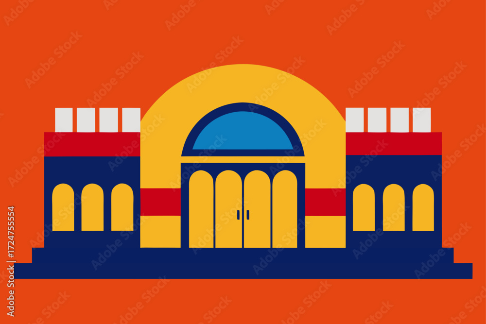 Obraz premium vector illustration of an old building