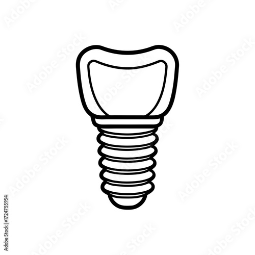 dental implant icon isolated on white
