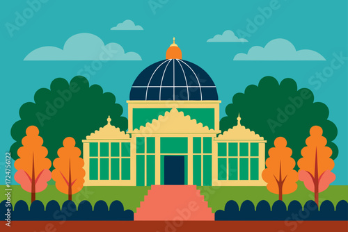 vector illustration of an old building