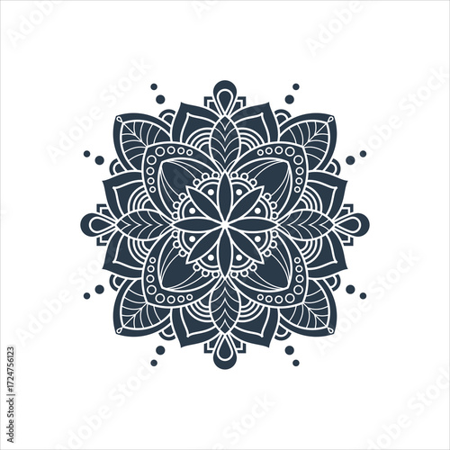 Abstract decorative mandala on white background