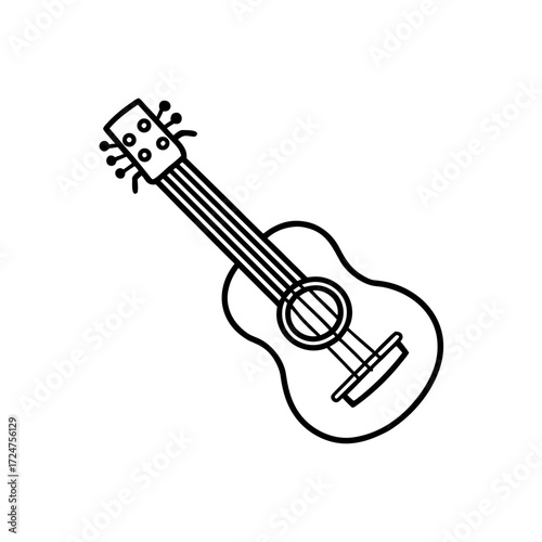 christmas ukulele icon isolated on white