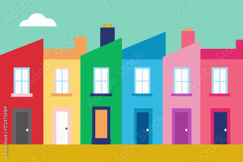 colorful houses in the city