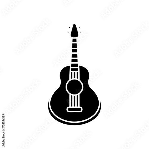 christmas guitar icon isolated on white