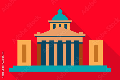 vector illustration of a greek island