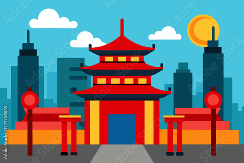 vector illustration of chinese lantern