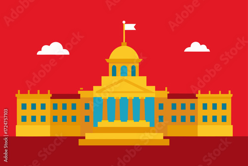 vector illustration of the city hall