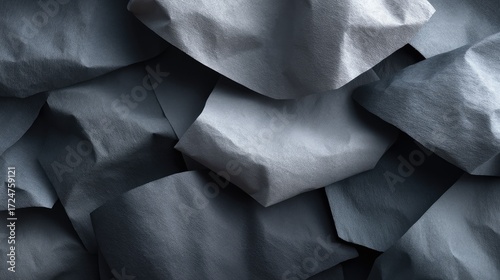 Dark Crumpled Black Paper Texture Cinematic HDR Close Up
