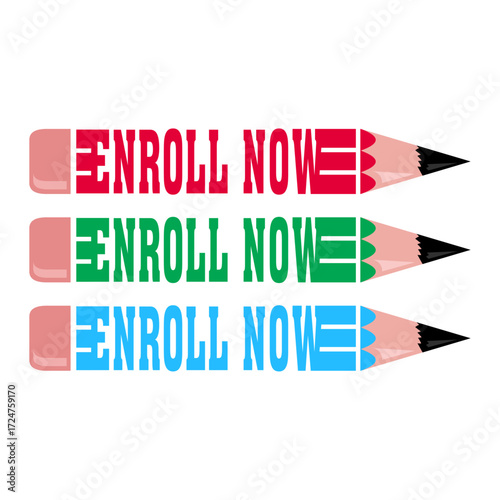 enroll now vector design