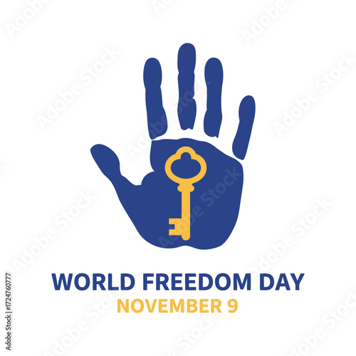 World Freedom Day, 9 November, Vector Design, T-Shirt Design