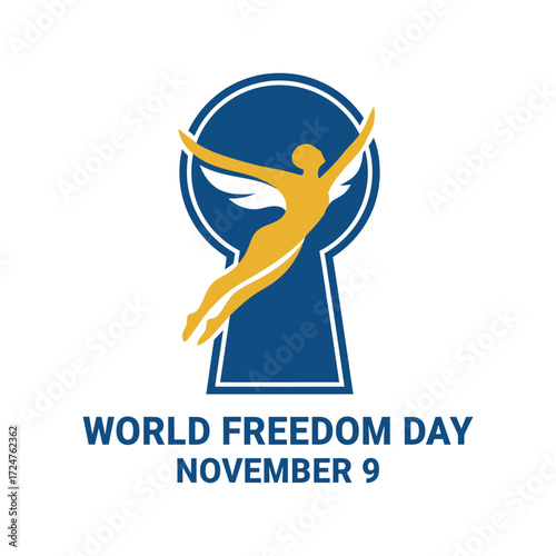 World Freedom Day, 9 November, Vector Design, T-Shirt Design