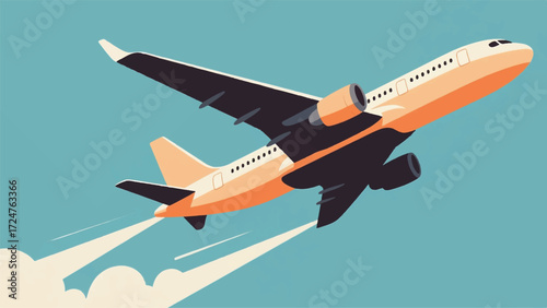 Flight Plane Illustrator Artwork Banner Background Design Template 