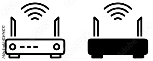 Vector web technology illustration of a wireless network sign
