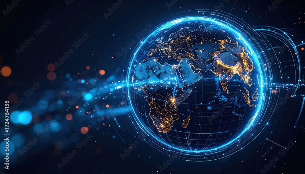 Obraz premium Globe digital network world
