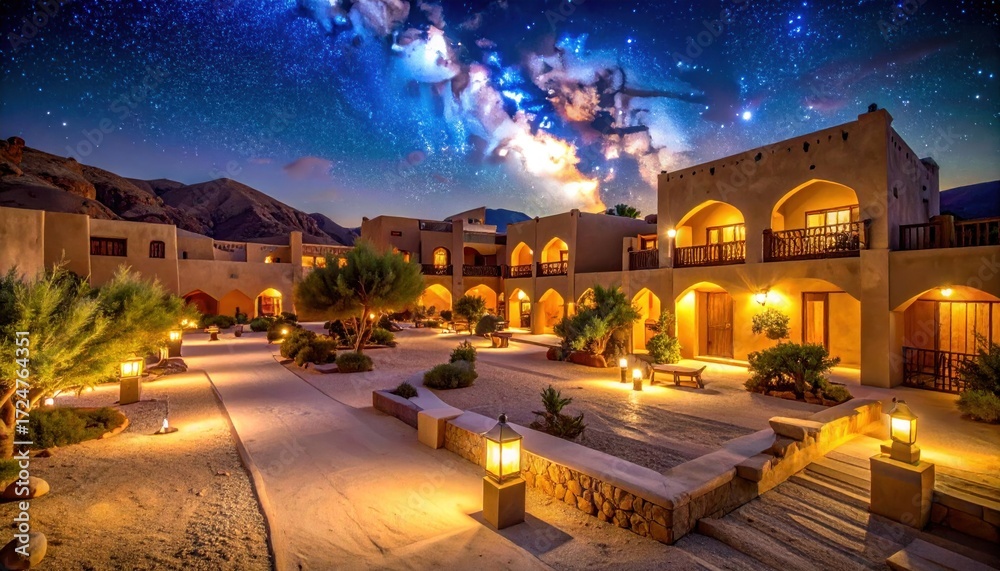 Fototapeta premium Desert resort at night