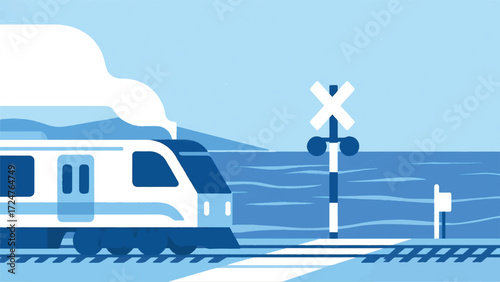 high-speed train Illustrator Artwork Banner Background Design Template 