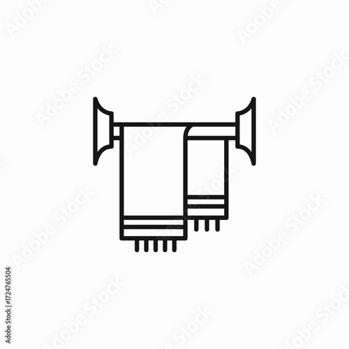 bath towel rack icon sign vector