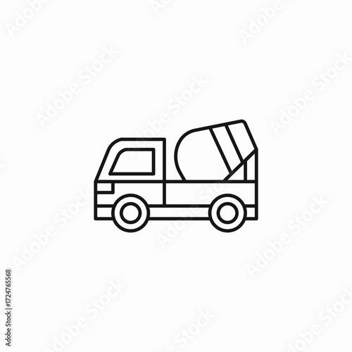 cement mixer truck icon sign vector