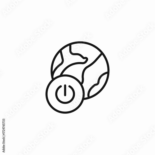 earth power button icon sign vector