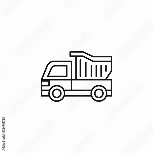 dump truck hauling icon sign vector