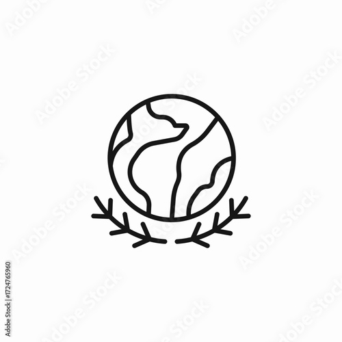 frozen earth globe icon sign vector