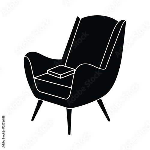 black leather armchair