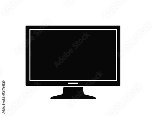 Modern flat screen monitor vector illustration scalable eps icon for digital media and technology vector