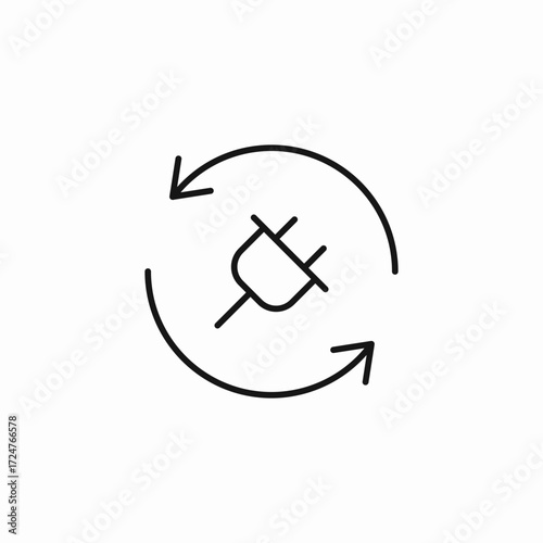 refresh power plug  icon sign vector